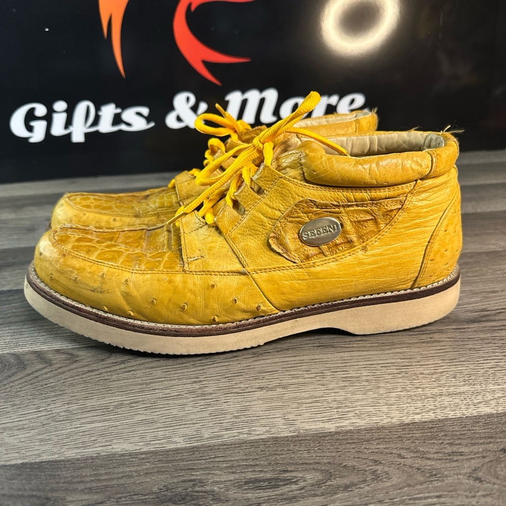 Sefeni tan yellow Leather Men's Boots